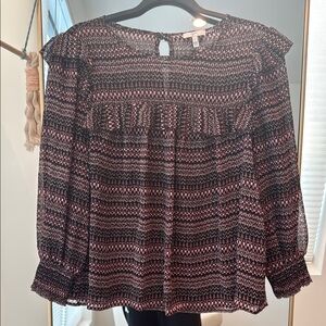 EUC Joie 100% Silk Ruffle Detail Blouse